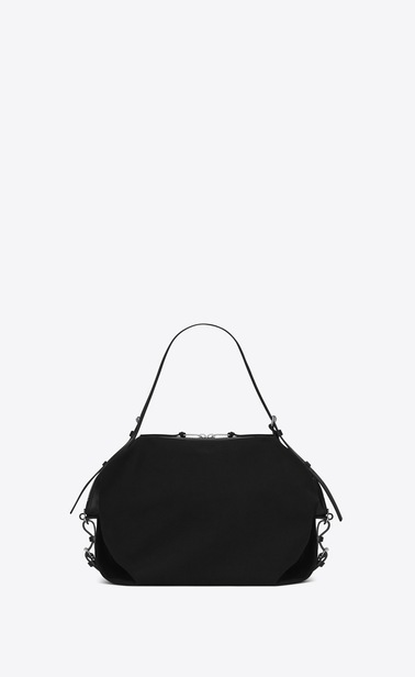 SAINT LAURENT ID bags Homme sac id convertible medium en toile noire b_V4